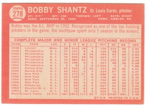 278 Bobby Shantz back